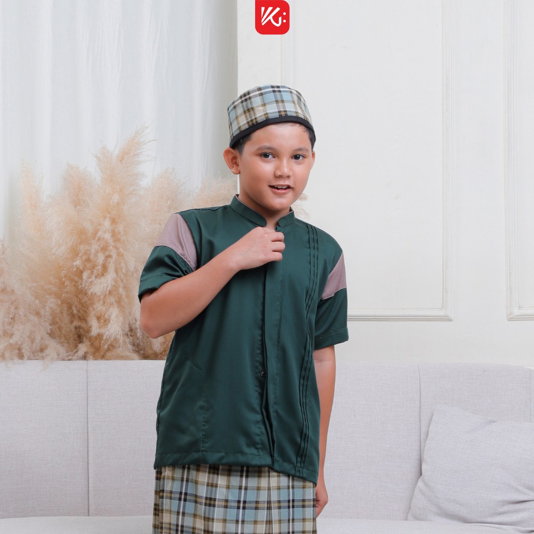 Baju Koko Anak KokoGibran Hijau / Baju Koko / Baju Koko Adem (AZMI)