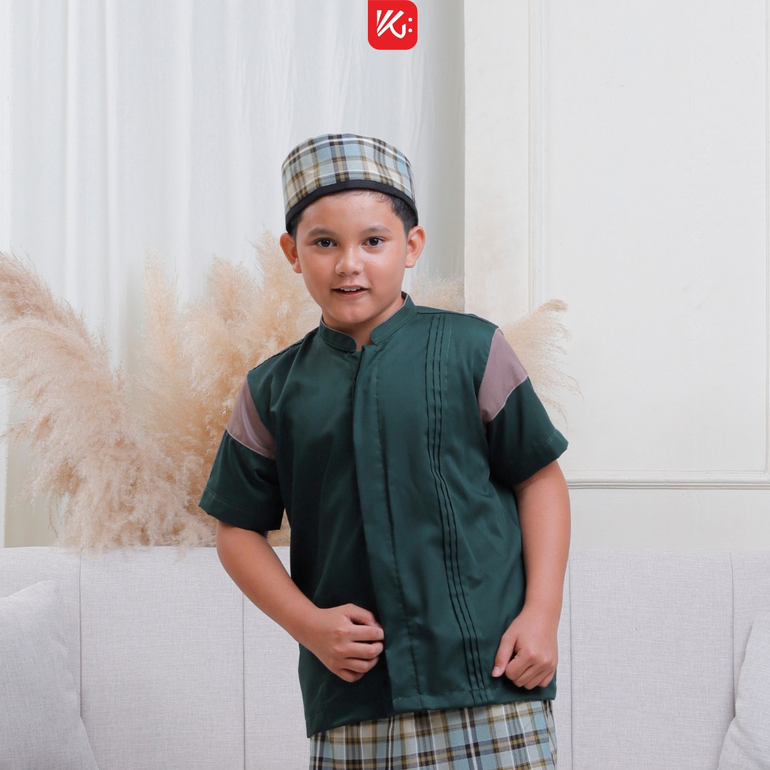 Baju Koko Anak KokoGibran Hijau / Baju Koko / Baju Koko Adem (AZMI)
