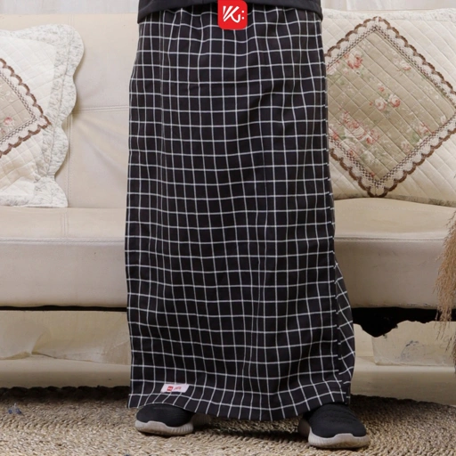 Image of Sarung Anak Instan KokoGibran / Sarung Hitam Putih / Sarung Instan Praktis / Sarung Instan (SP127)