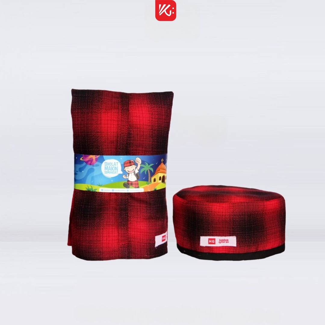 Sarung Instan Rok KokoGibran / Sarung Instan Praktis / Sarung Rok /  Sarung Warna Merah / Sarung Anak SD (SP132)