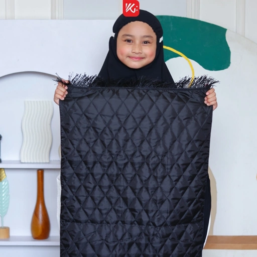 Image of Sajadah Anak Custom Nama KokoGibran / Sajadah Nama / Sajadah Custom (Black Series)