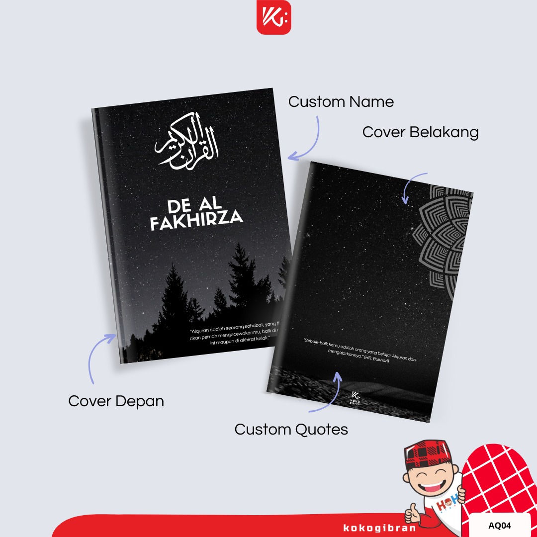 Al-Qur'an Dewasa Custom Nama KokoGibran / Al-Quran Hardcover / Al-Quran Terjemahan / A-Quran Latin / Hafazan 8 Blok
