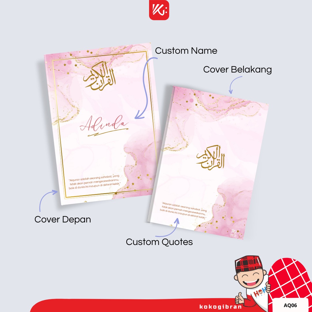 Al-Qur'an Dewasa Custom Nama KokoGibran / Al-Quran Hardcover / Al-Quran Terjemahan / A-Quran Latin / Hafazan 8 Blok