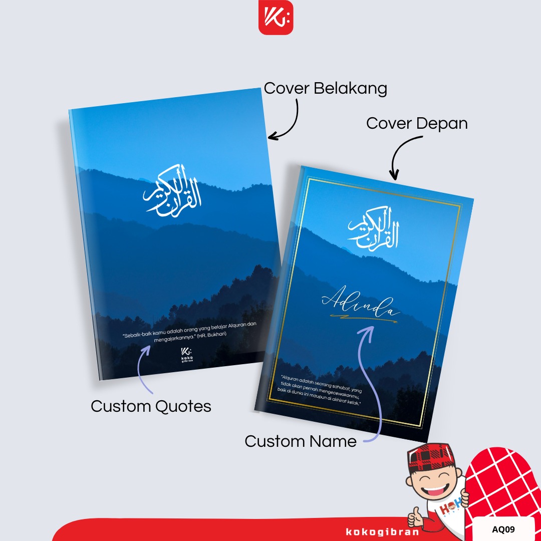 Al-Qur'an Dewasa Custom Nama KokoGibran / Al-Quran Hardcover / Al-Quran Terjemahan / A-Quran Latin / Hafazan 8 Blok