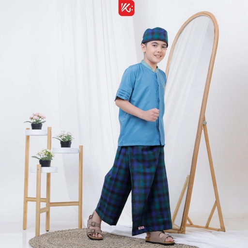 Image of Set Anak KG / Set Koko Sarung Instan Peci Anak / Sarkoci / Sarcelko / Setelan Anak 