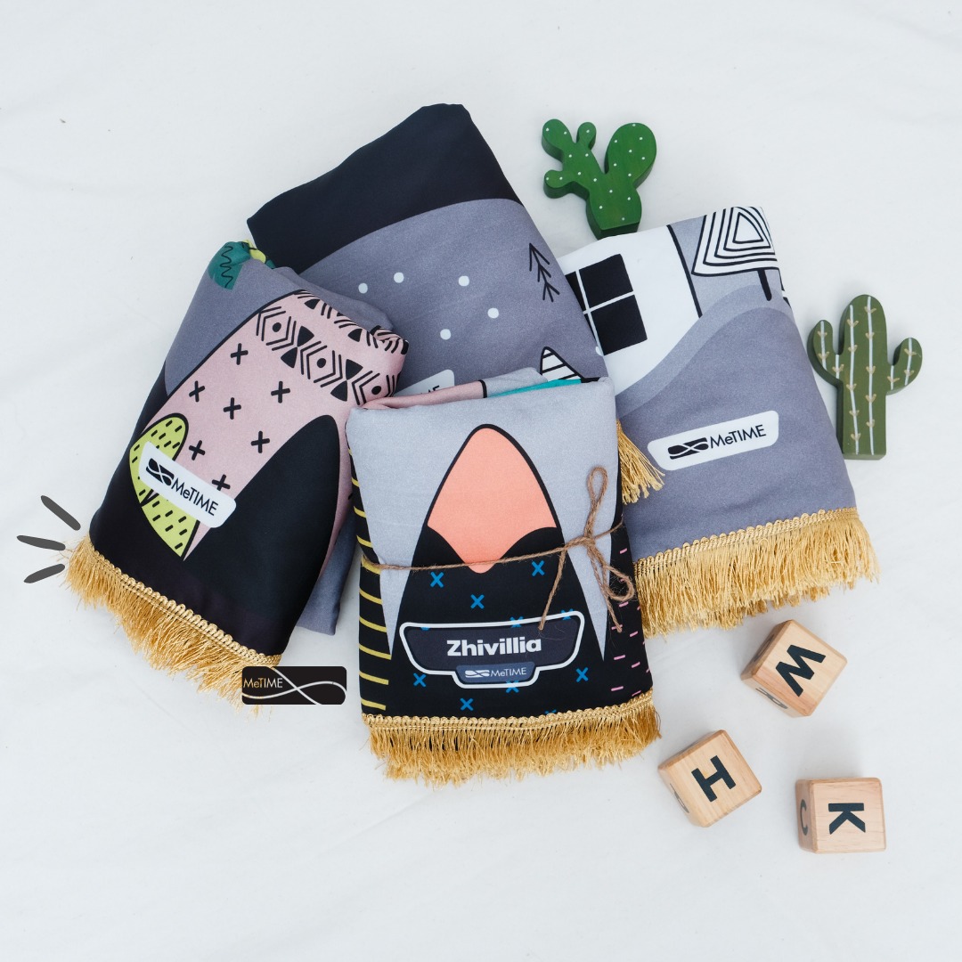 Sajadah Anak Custom Nama MeTime / Sajadah Nama / Sajadah Anak (Scandinavian Series)