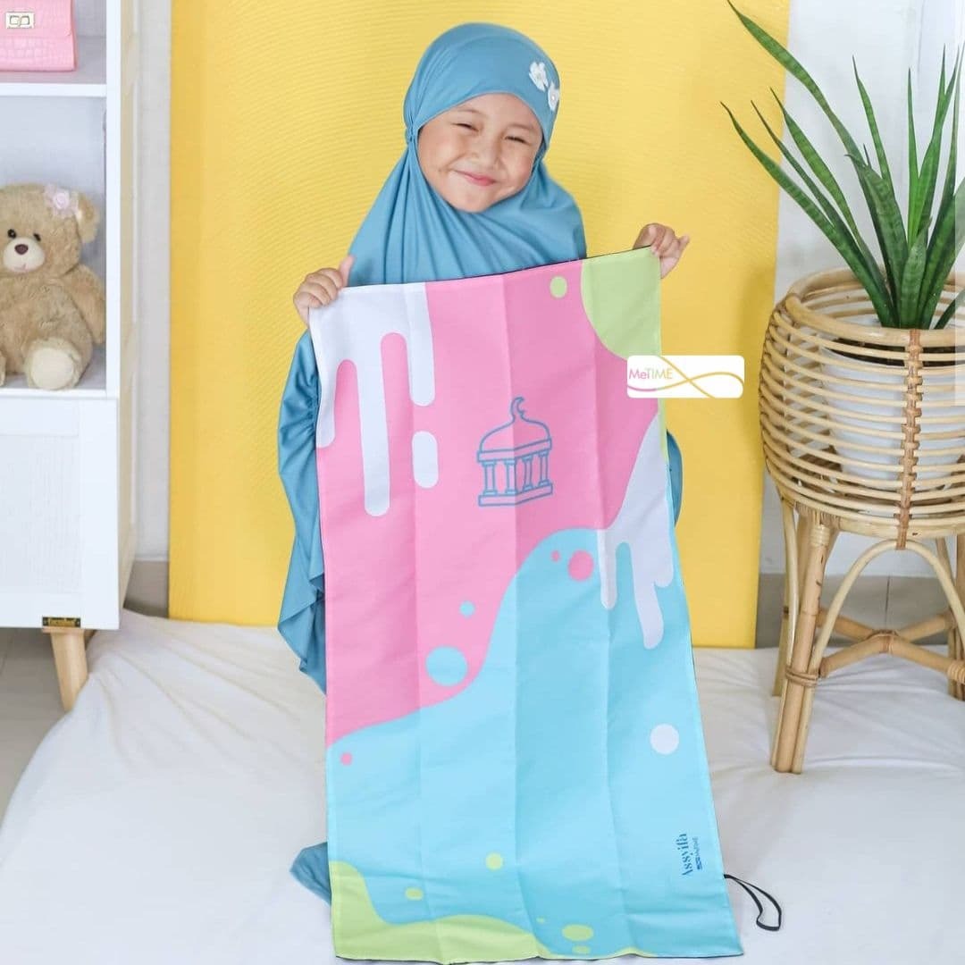 Sajadah Anak Custom Nama MeTime / Sajadah Nama / Sajadah Custom (Colorful Series)
