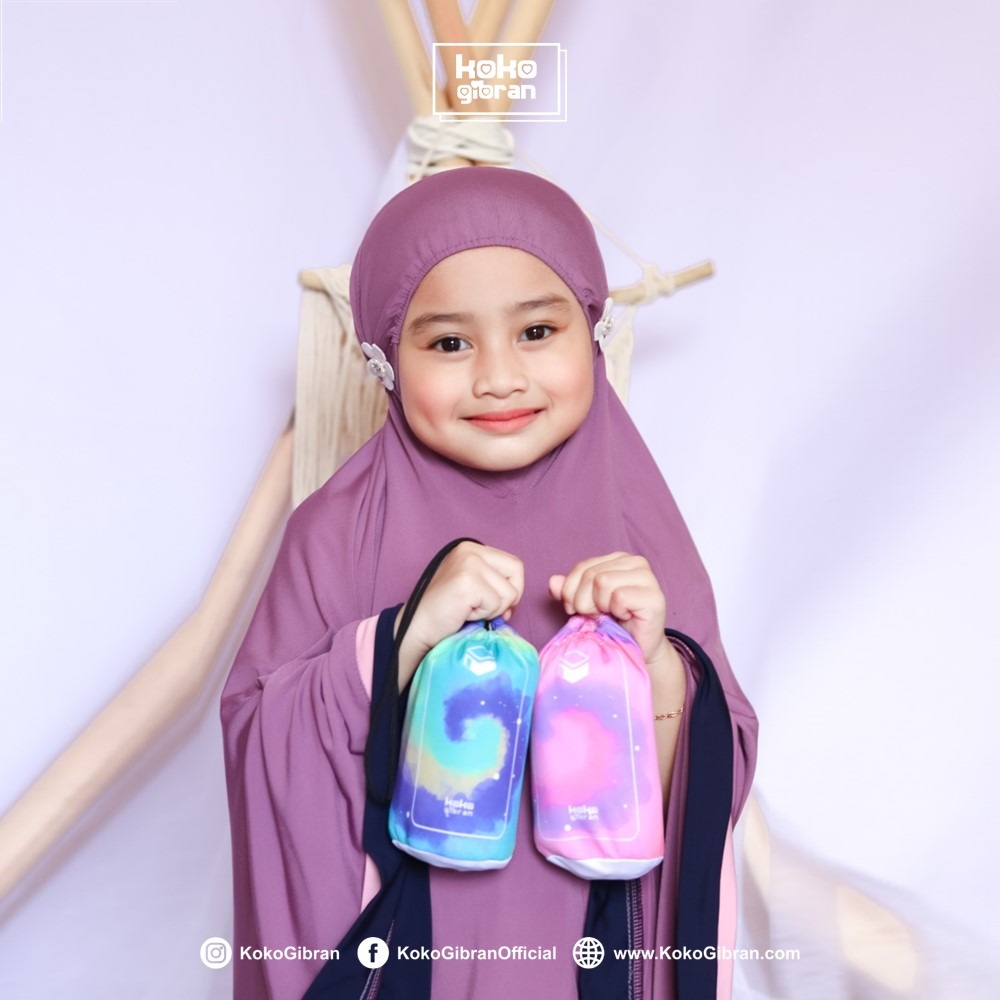 Sajadah Travel Pouch Anak Custom Nama KokoGibran / Sajadah Nama / Sajadah Anak (Series Pouch01)