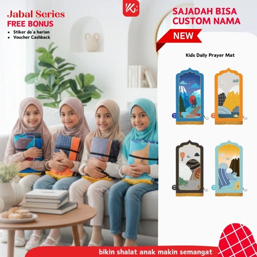 Image of Sajadah Anak Kubah KokoGibran / Sajadah Anak Tebal / Sajadah Custom Nama (JABAL Series)