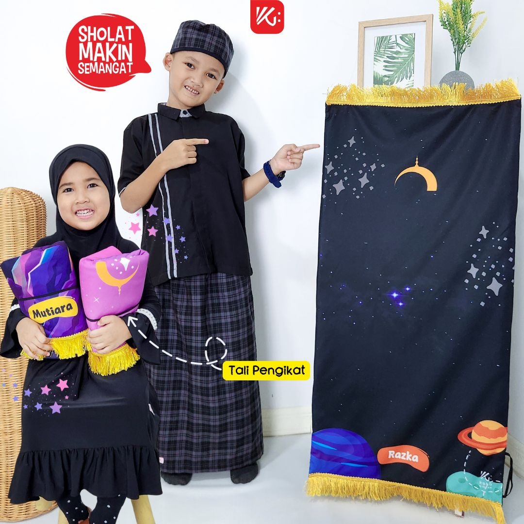 Sajadah Anak Custom Nama KokoGibran / Sajadah anak laki laki/ Perempuan / Sajadah Custom (Nature Series)