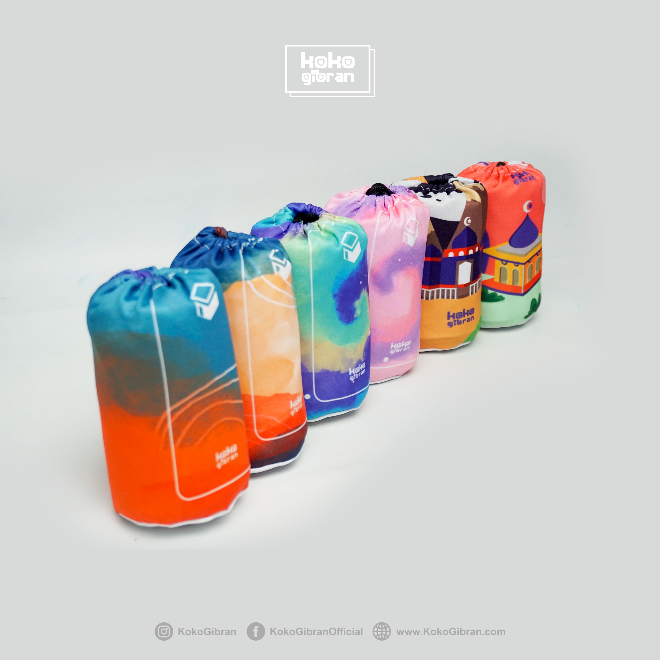 Sajadah Travel Pouch Anak Custom Nama KokoGibran / Sajadah Nama / Sajadah Anak (Series Pouch01)