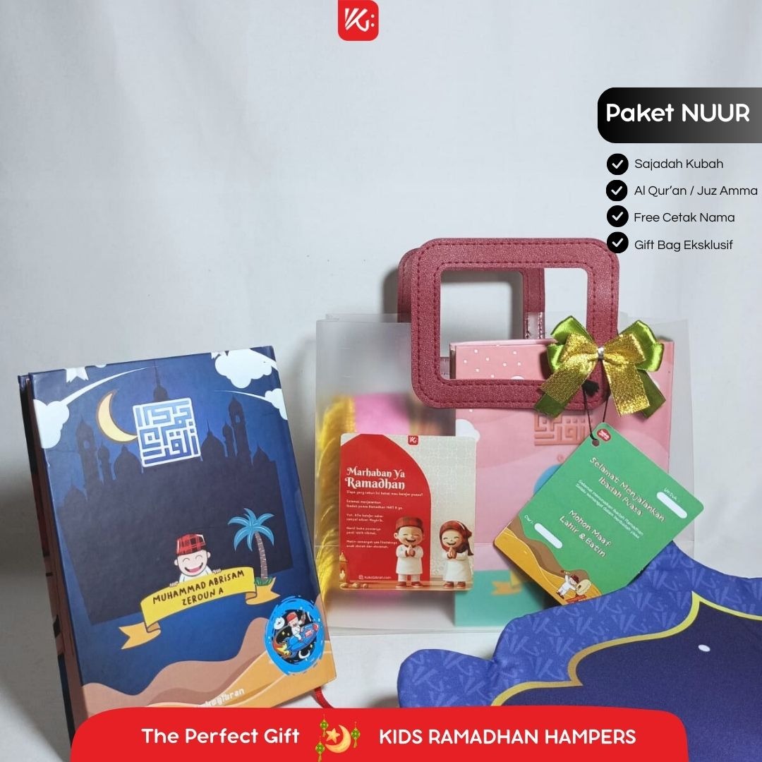 Hampers Ramadhan Anak Paket NUUR – Sajadah Anak + Al Quran | Kado Lebaran Anak (Paket Nuur)