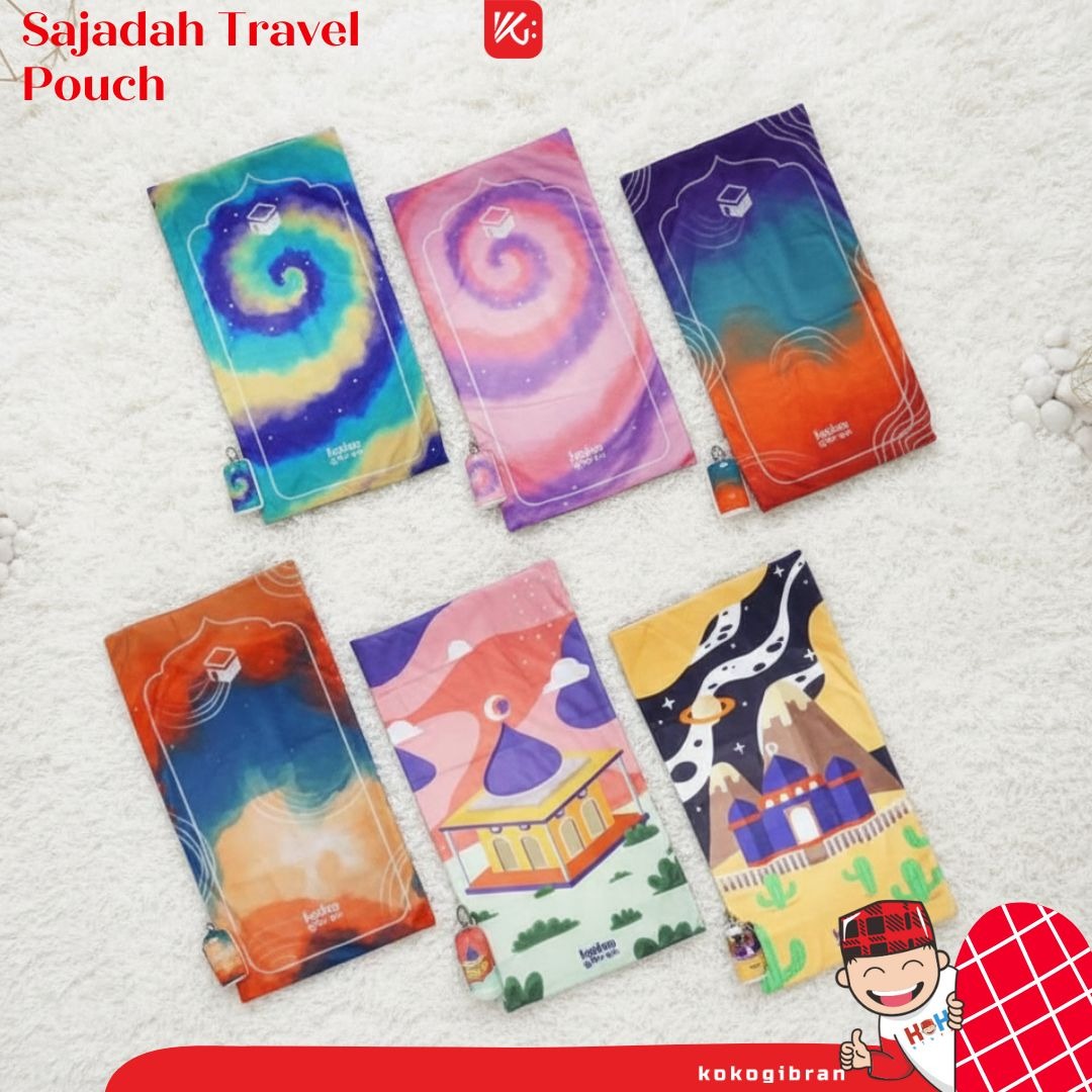 Sajadah Travel Pouch Anak Custom Nama KokoGibran / Sajadah Nama / Sajadah Anak (Series Pouch01)