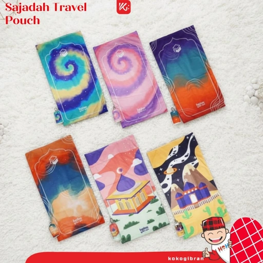 Image of Sajadah Travel Pouch Anak Custom Nama KokoGibran / Sajadah Nama / Sajadah Anak (Series Pouch01)