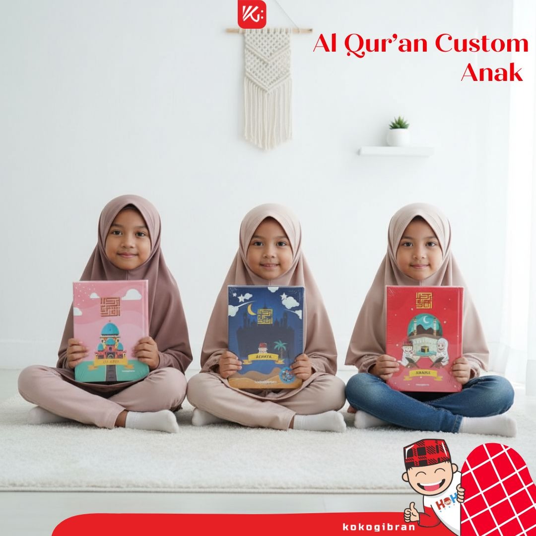 Al-Qur'an Custom Nama KokoGibran / Al-Quran Hardcover / Al-Quran Terjemahan / A-Quran Latin / Hafazan 8 Blok