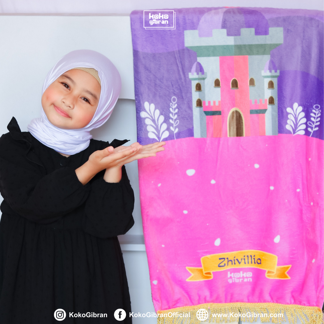 (READY ) Sajadah Anak Eksklusif KokoGibran / Sajadah Anak Custom Nama / Sajadah Anak Tebal (Girls Series)
