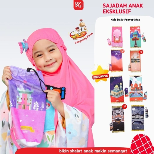 Image of (READY ) Sajadah Anak Eksklusif KokoGibran / Sajadah Anak Custom Nama / Sajadah Anak Tebal (Girls Series)