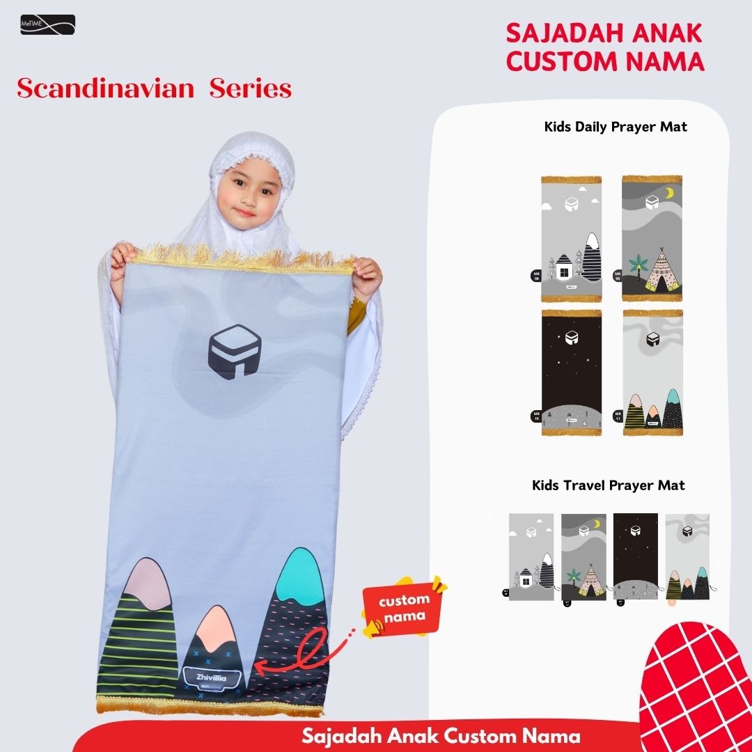 Sajadah Anak Custom Nama MeTime / Sajadah Nama / Sajadah Anak (Scandinavian Series)