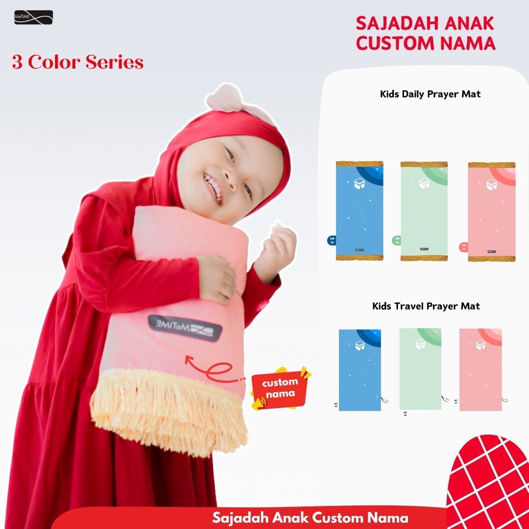 Sajadah Anak Rumbai MeTime / Sajadah Anak / Sajadah Tebal / Sajadah Travel  (3 Color Series)