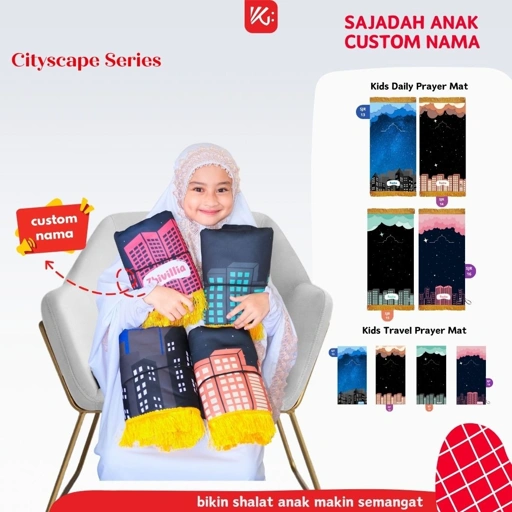 Image of Sajadah Anak KokoGibran / Sajadah anak / Sajadah Tebal (Cityscape Series)