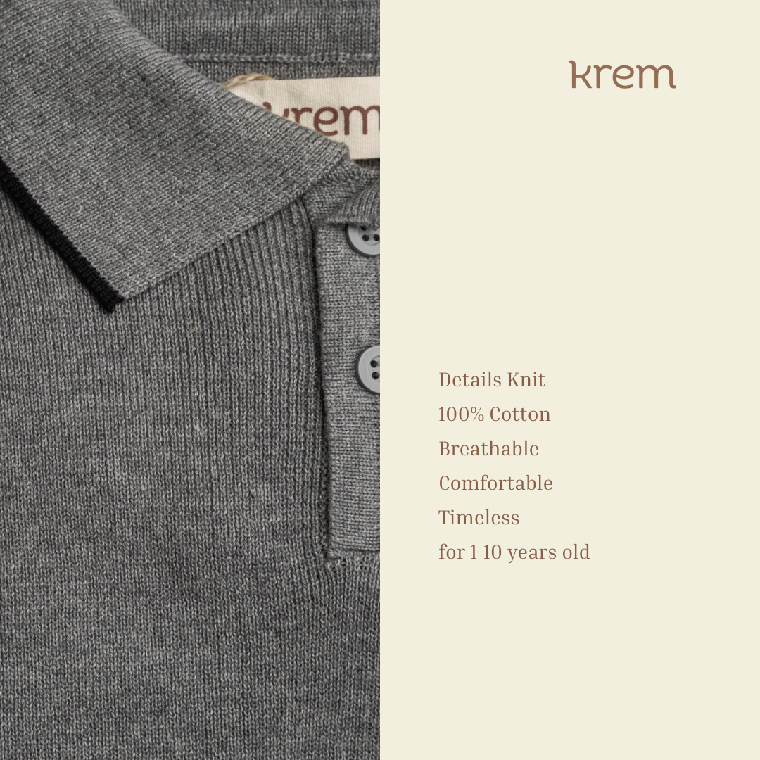 Marlene Knit Polo Shirt - Grey