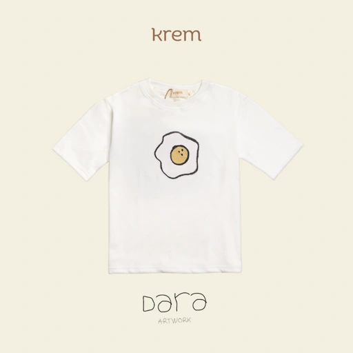 Image of KREM x Dara - Little Artist Tees White Egg