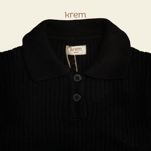 Image of Anselm Knit Collar Neck - Black