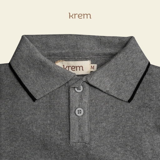 Image of Marlene Knit Polo Shirt - Grey