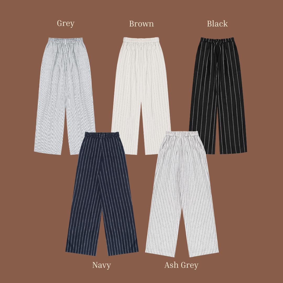 Mom Linen Pants - Navy