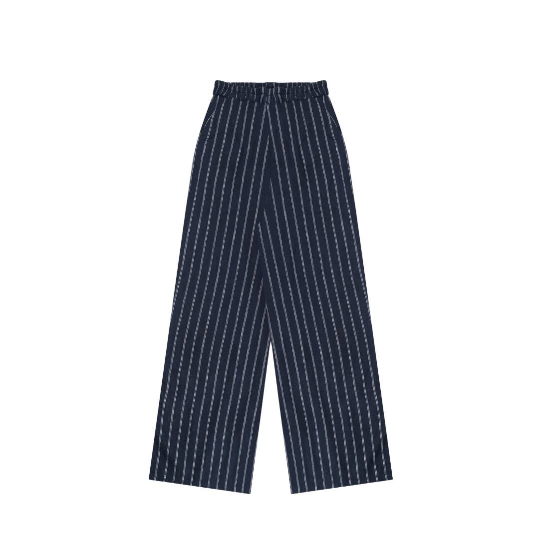 Mom Linen Pants - Navy