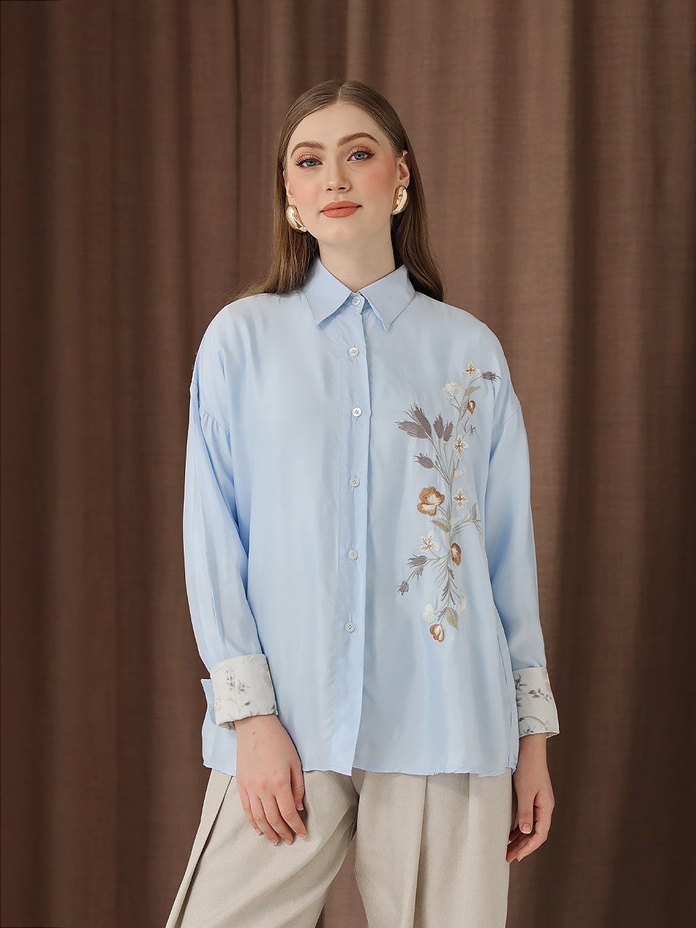 Whisperbloom - Long Sleeve Shirt in Sky