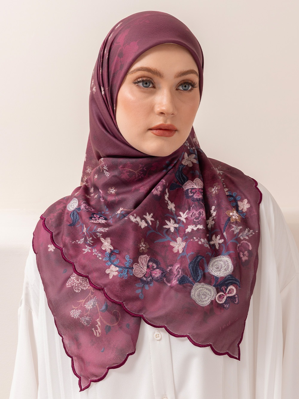 Whisperbloom - Artful Hijab in Burgundy