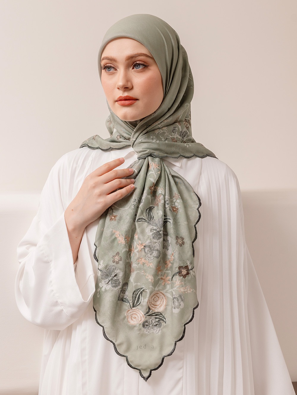 Whisperbloom - Artful Hijab in Moss