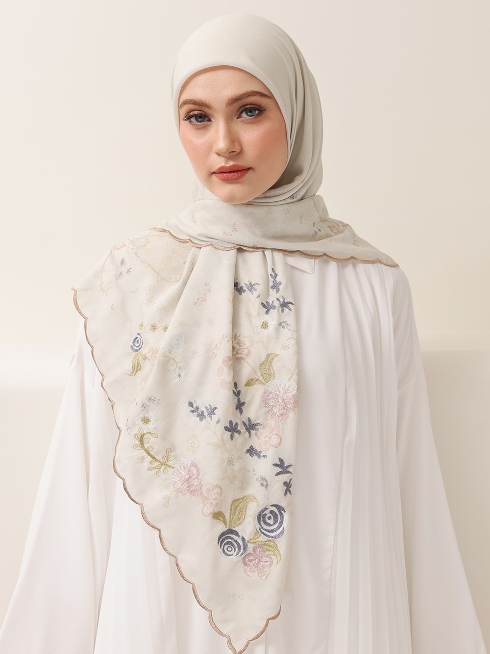 Whisperbloom - Artful Hijab in Pearl