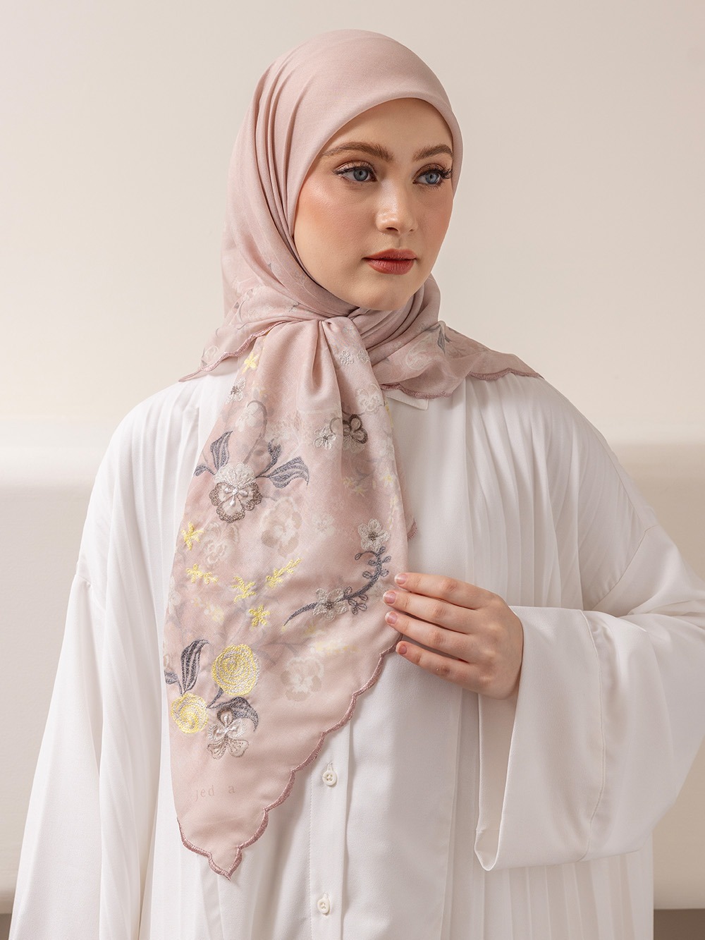 Whisperbloom - Artful Hijab in Nude