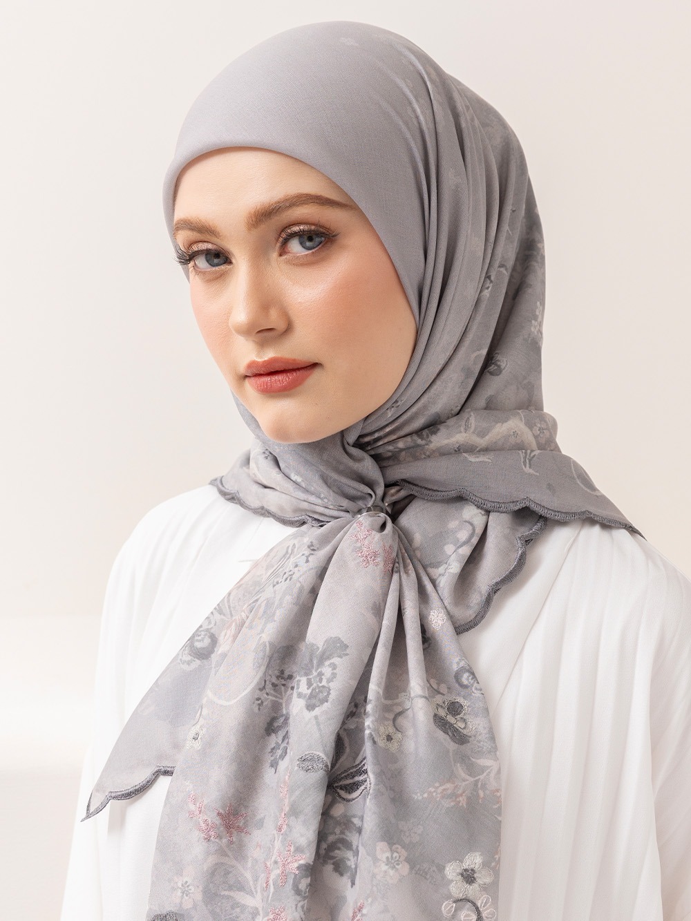 Whisperbloom - Artful Hijab in Grey