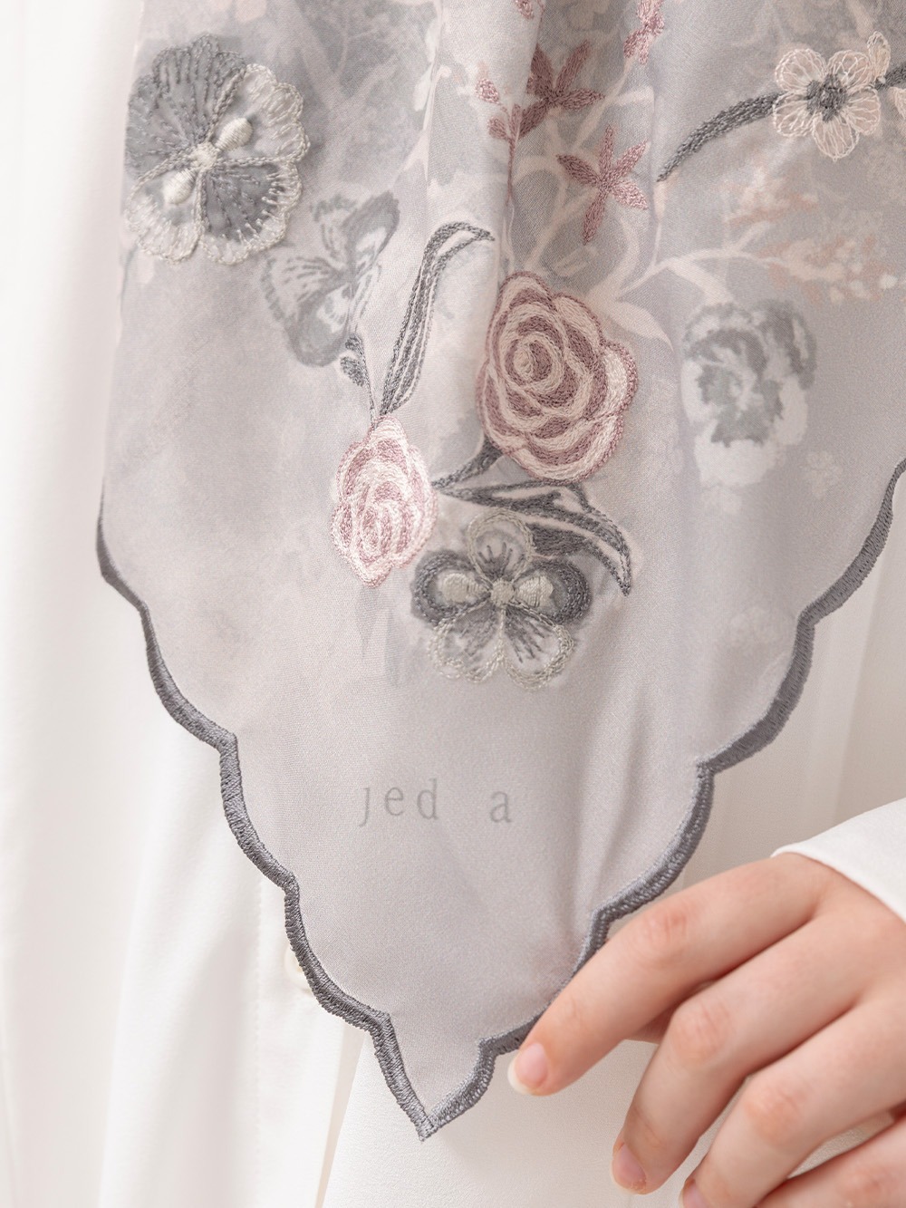 Whisperbloom - Artful Hijab in Grey