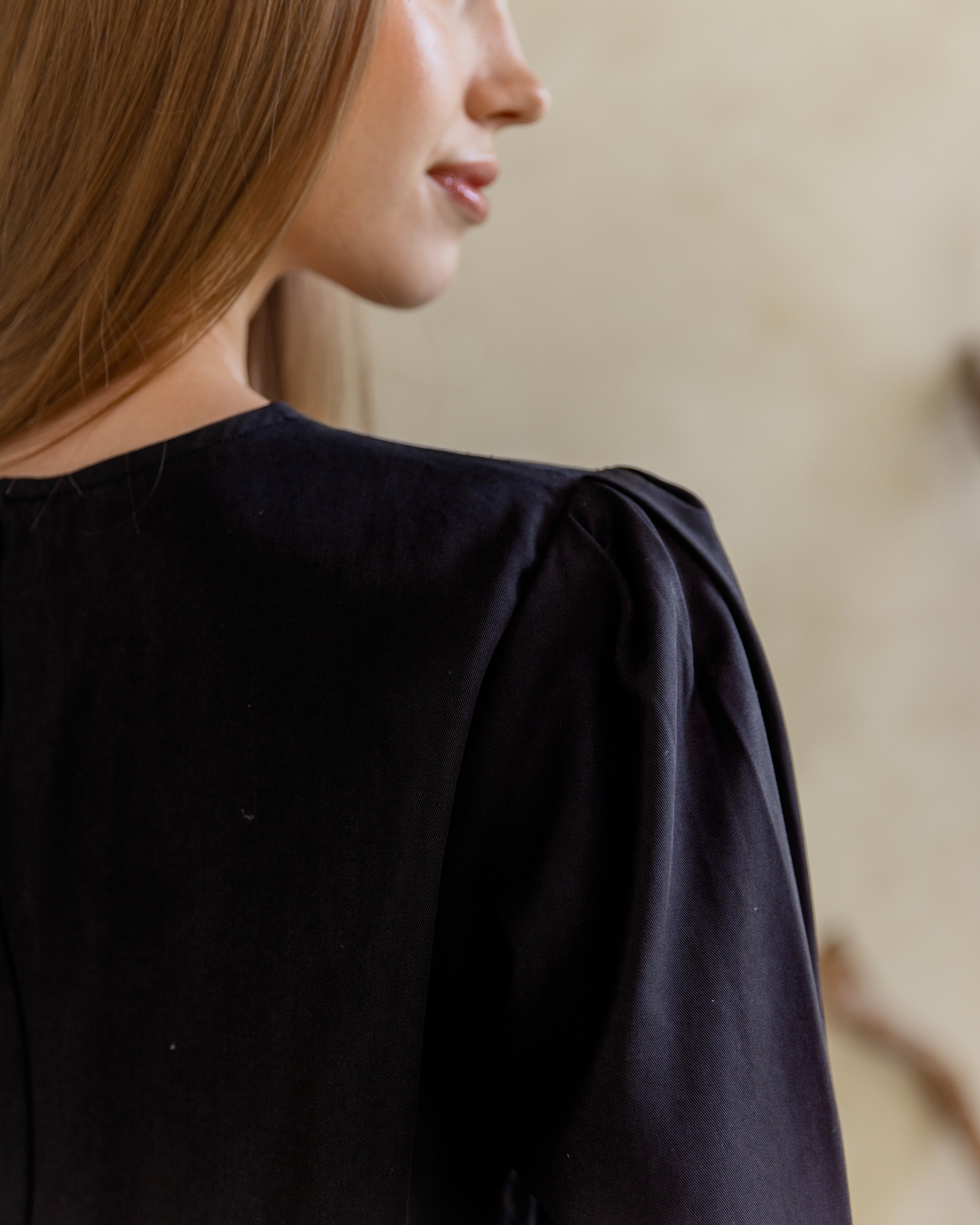 Chitrakala - Puff Sleeve Blouse in Black