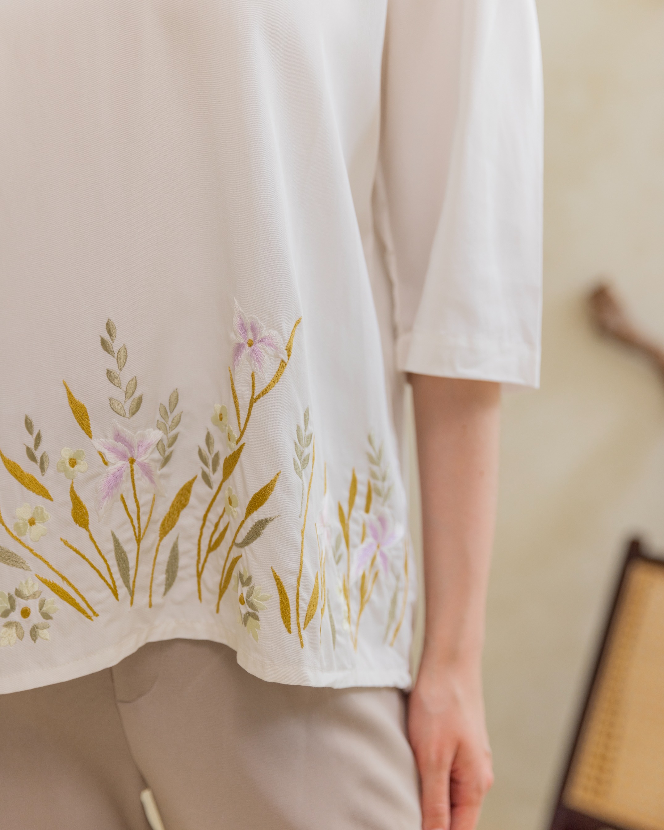 Chitrakala - Puff Sleeve Blouse in White
