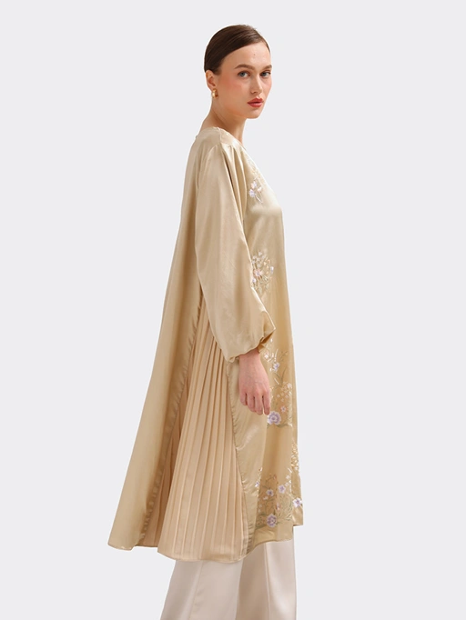 Image of Swaranismara - Pleated Dress in Gold