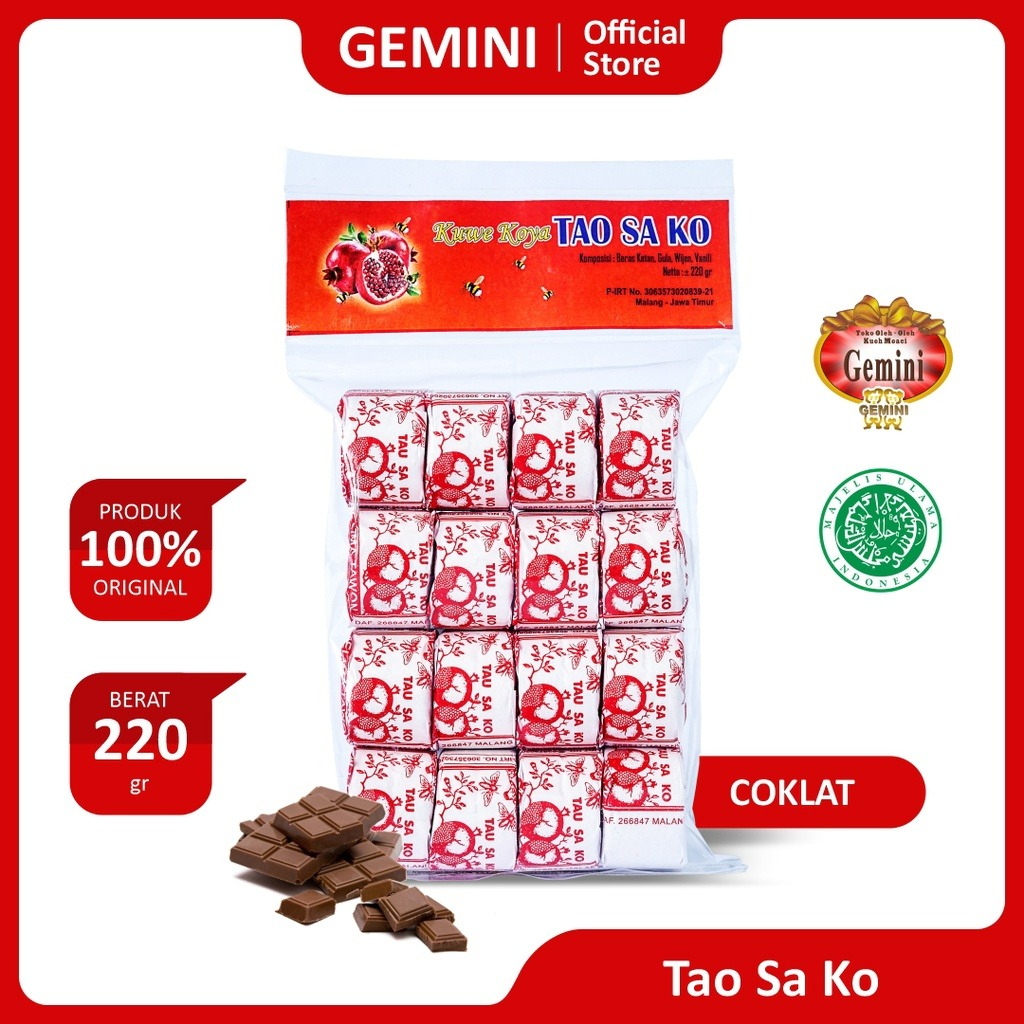 Gemini - Tao Sa Ko - Kuwe Koya - Polos & Coklat - Kemasan 220 gr