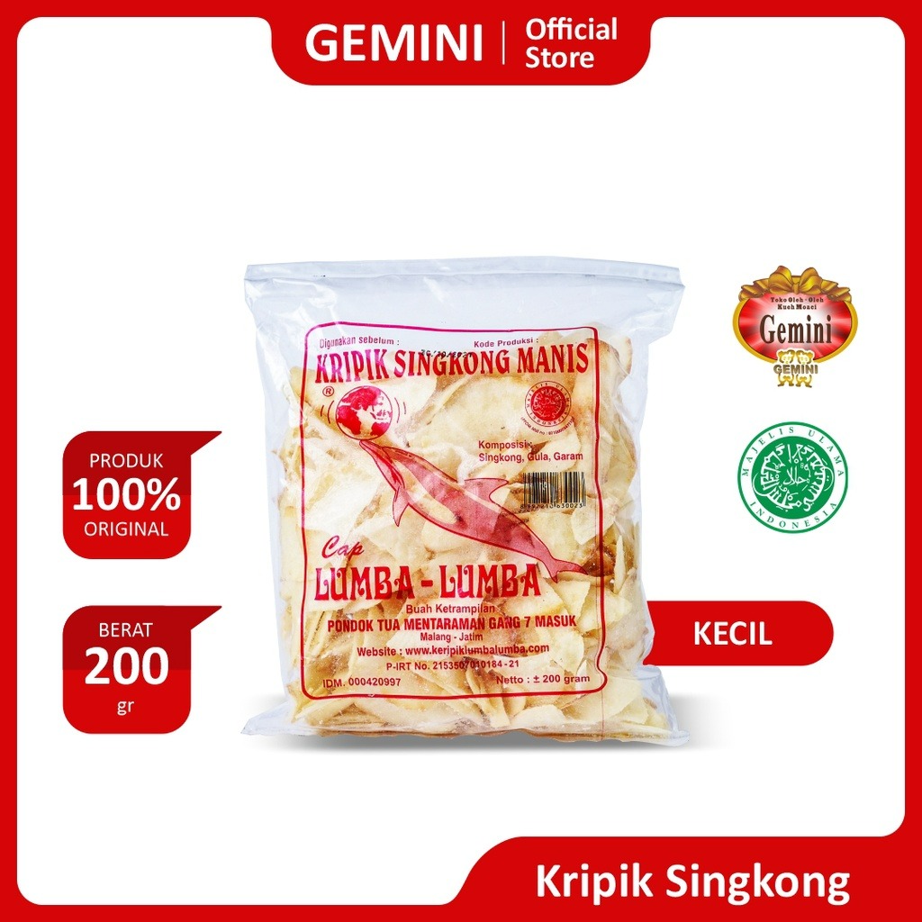 Gemini - KRIPIK SINGKONG CAP LUMBA-LUMBA MANIS GURIH - Kemasan 500gr & 200gr