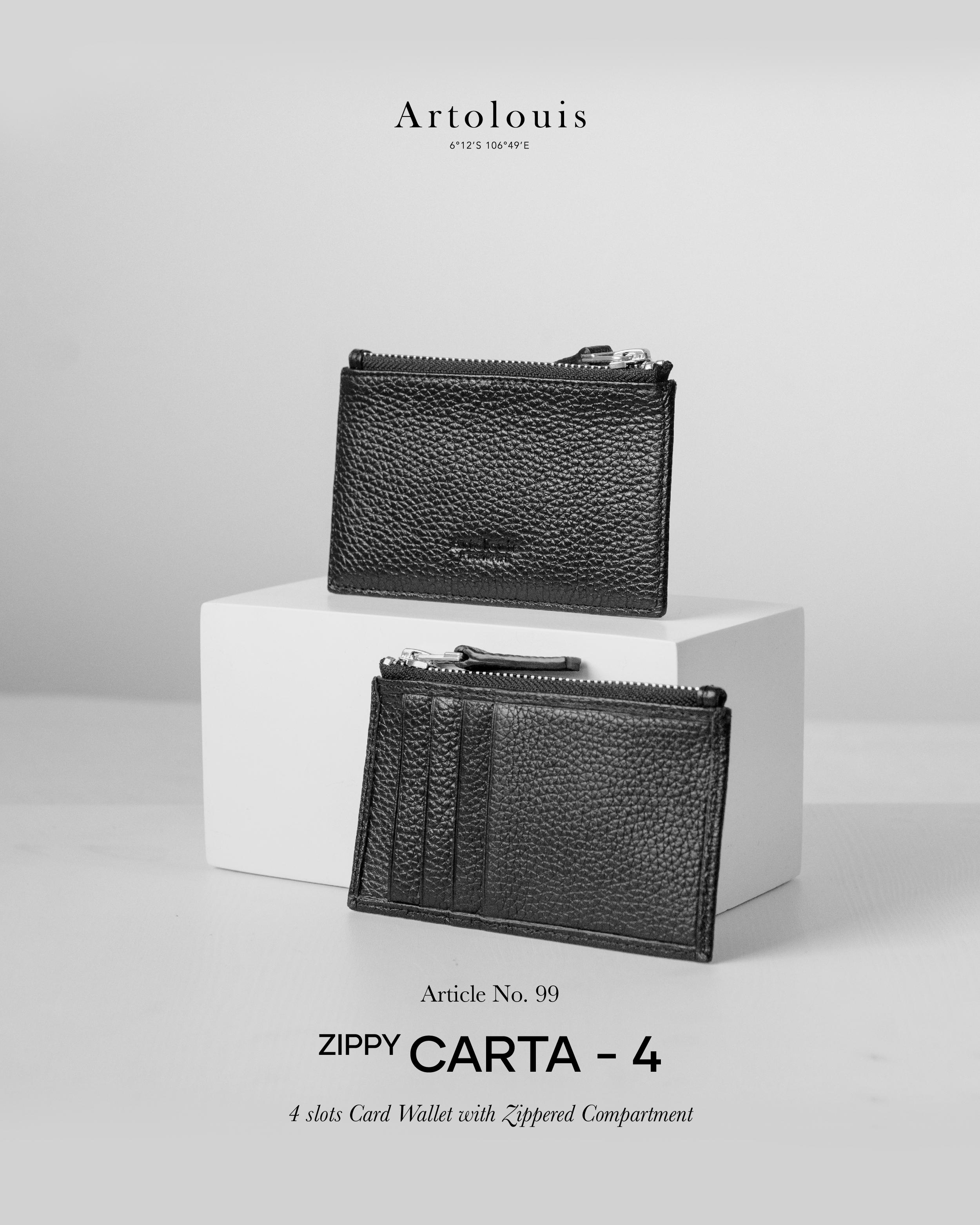 Artolouis no.99 - Zippy Carta 4 (Black Leather) card wallet