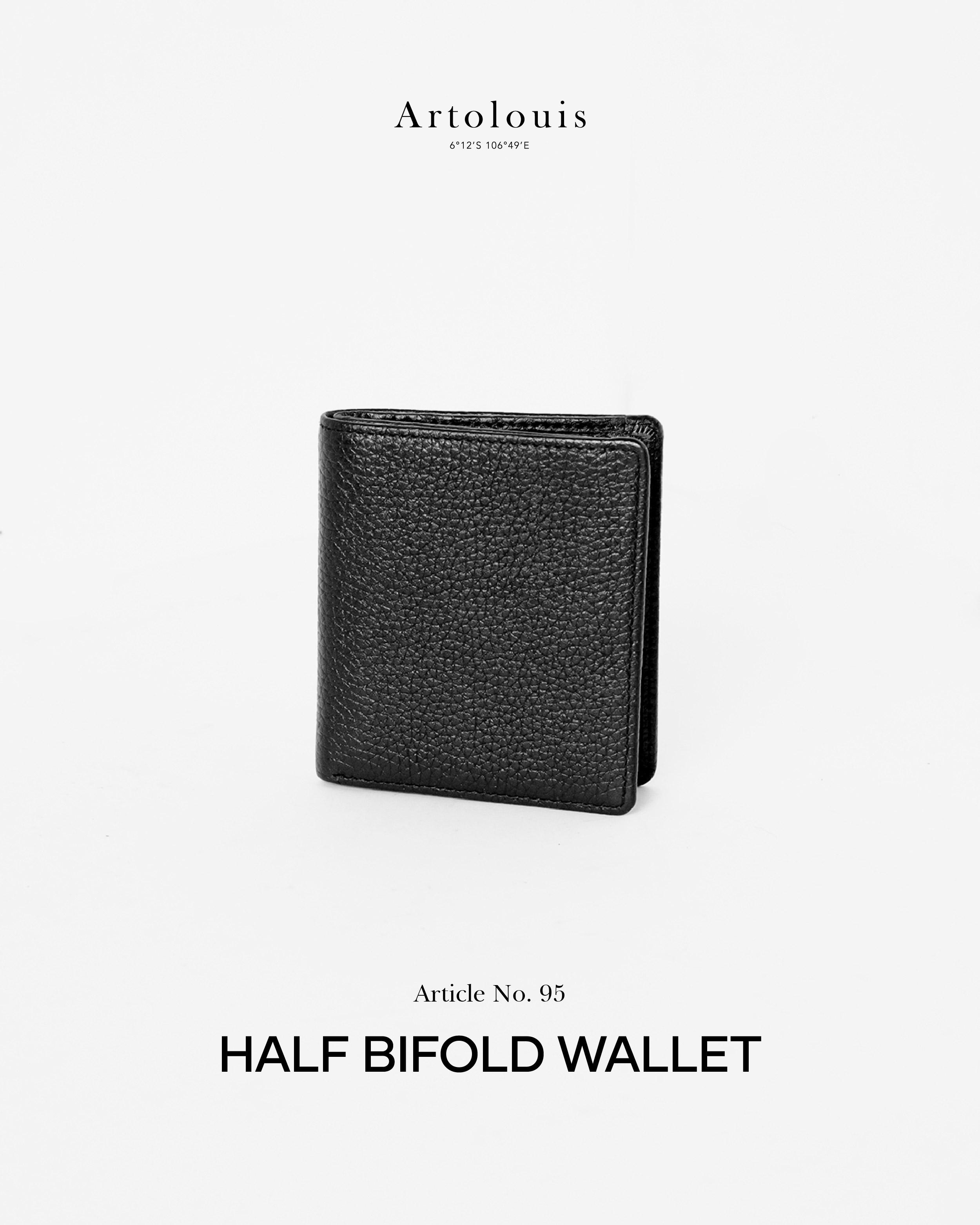 Artolouis Article No. 95-01 - Half Bifold Wallet (Black Leather)