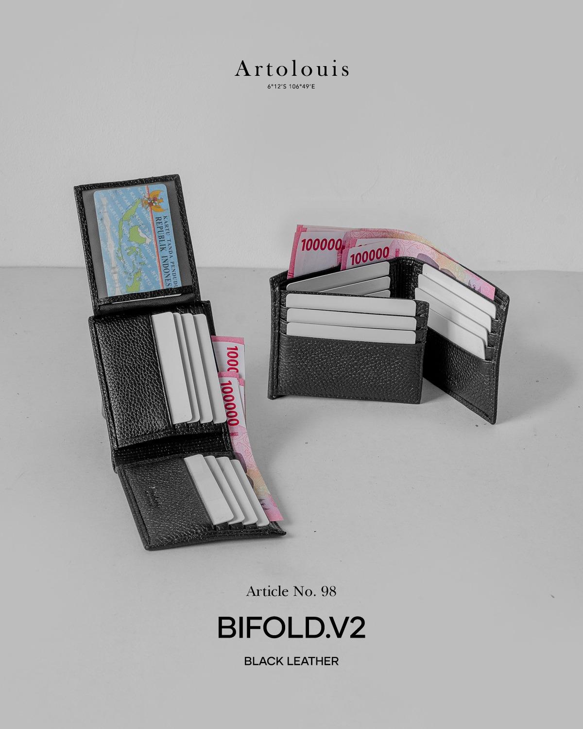 Artolouis Article No.98 Leather Bifold.V2 Wallet ( Black Leather )