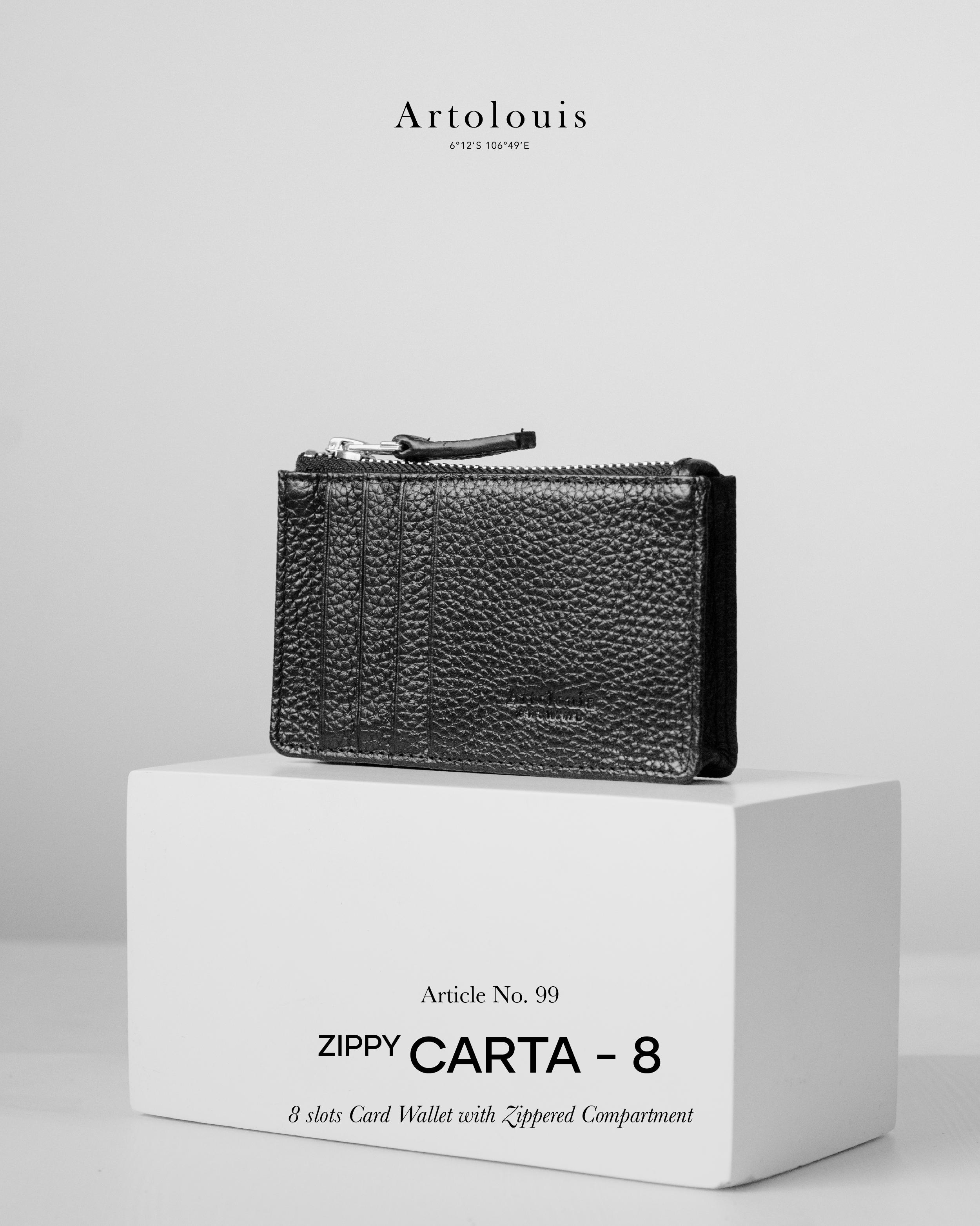 Artolouis no.99 - Zippy Carta 8 (Black Leather) card wallet