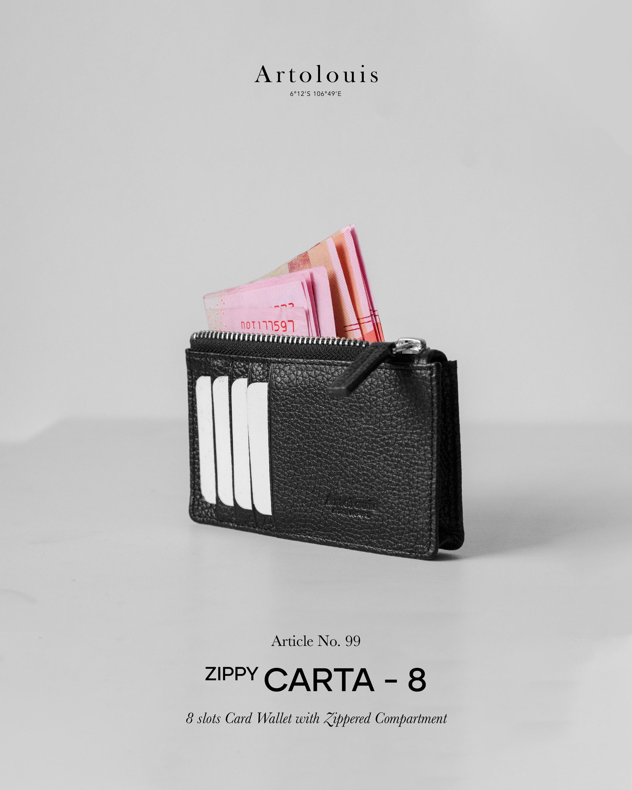 Artolouis no.99 - Zippy Carta 8 (Black Leather) card wallet
