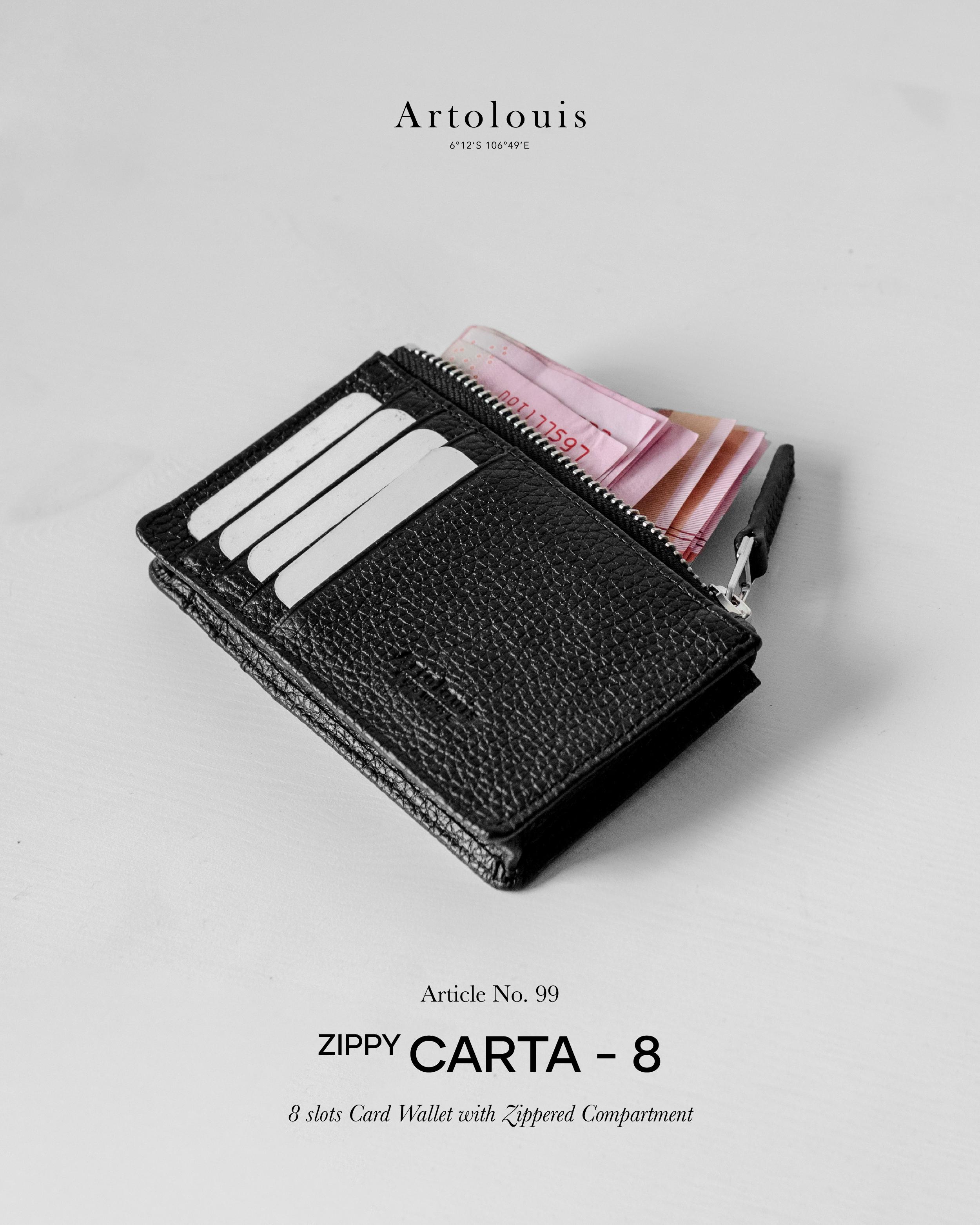 Artolouis no.99 - Zippy Carta 8 (Black Leather) card wallet
