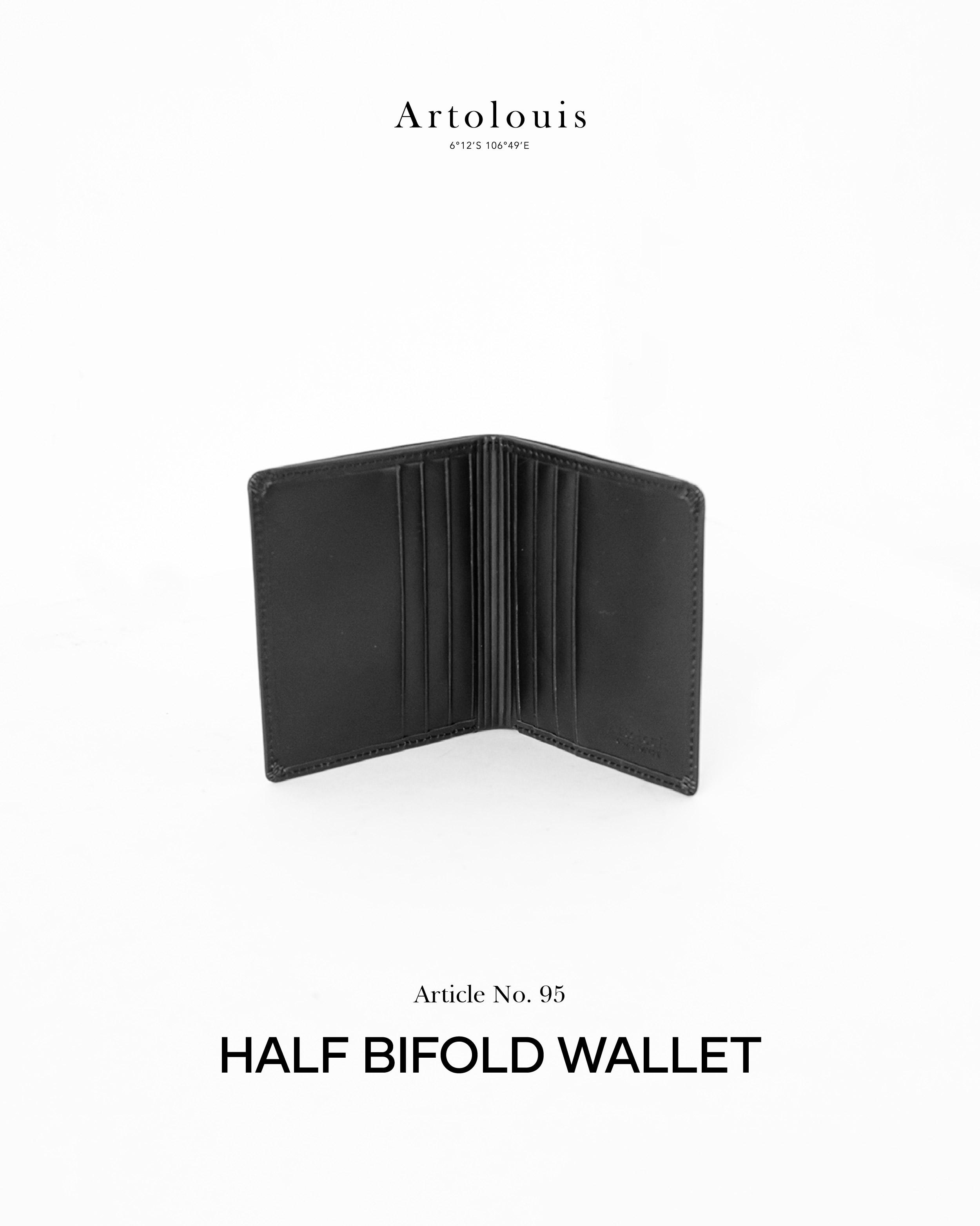 Artolouis Article No. 95-02 - Half Bifold Wallet (Black BullHide)