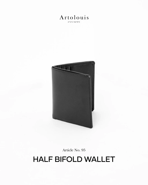 Artolouis Article No. 95-02 - Half Bifold Wallet (Black BullHide)